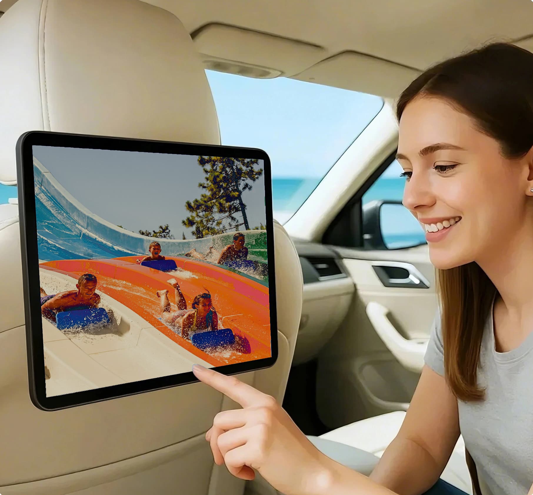 Sistema de pantalla publicitària instal·lat en un taxi